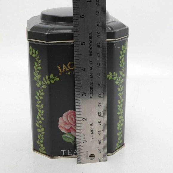 Vintage Jacksons of Piccadilly Early Grey Tea Tin Shabby Chic Rose Metal Decor - Picture 6 of 8